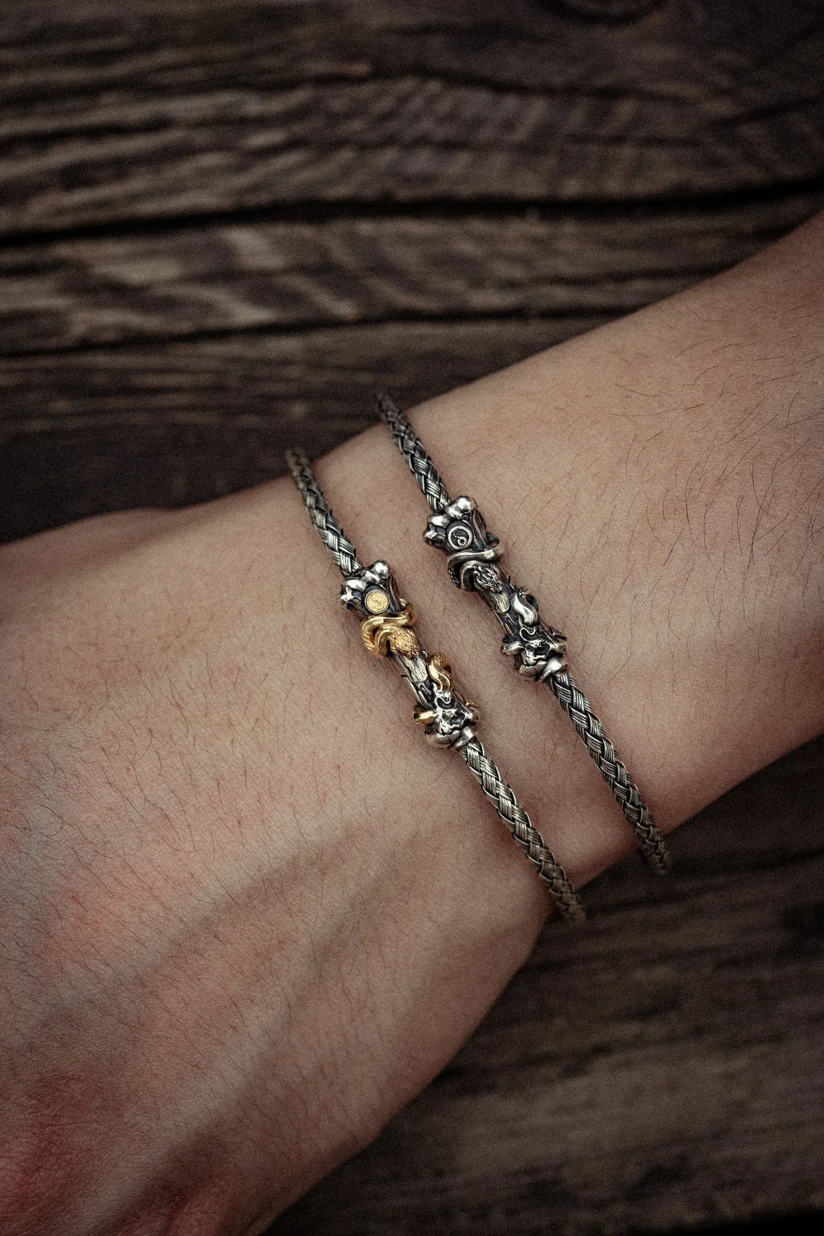Close-up of the WUYIN × EMLESS bracelet worn on the wrist