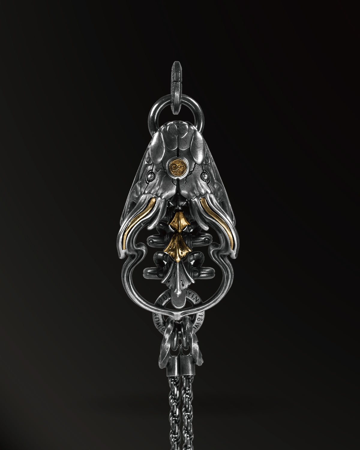 Immortal Skeleton Amulet in 925 Silver+18K Gold