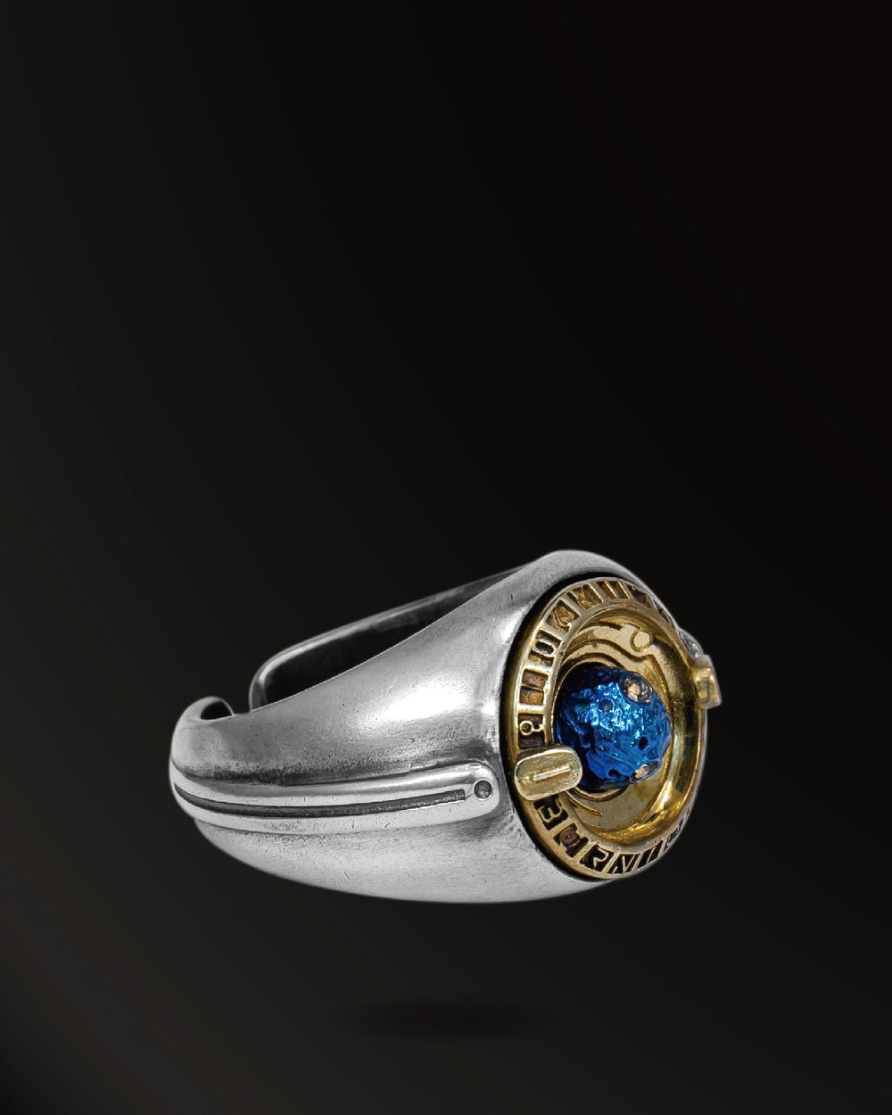Blue planet Ring in 925 Silver