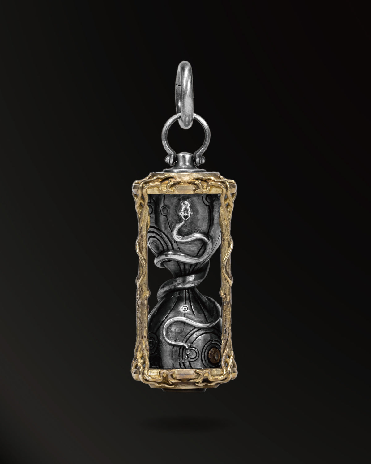 Infinite time hourglass Amulet in 925 Silver
