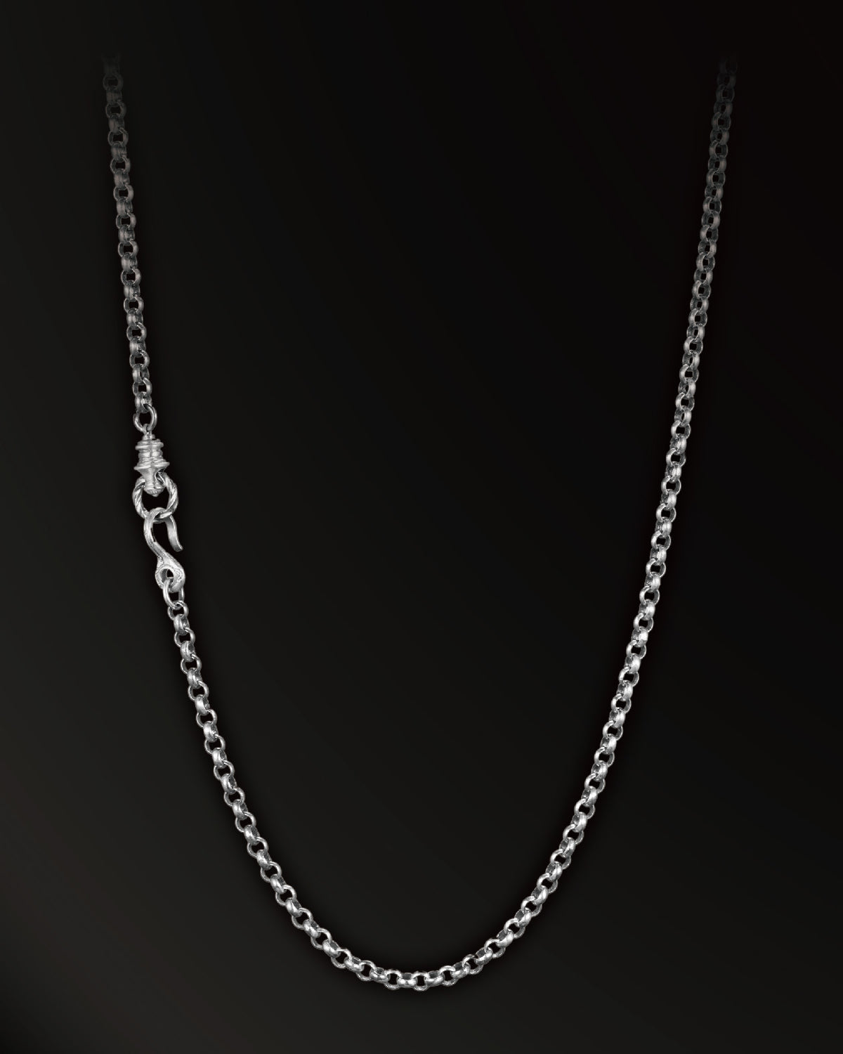 Torqued  Chain Link Necklace in 925 Silver