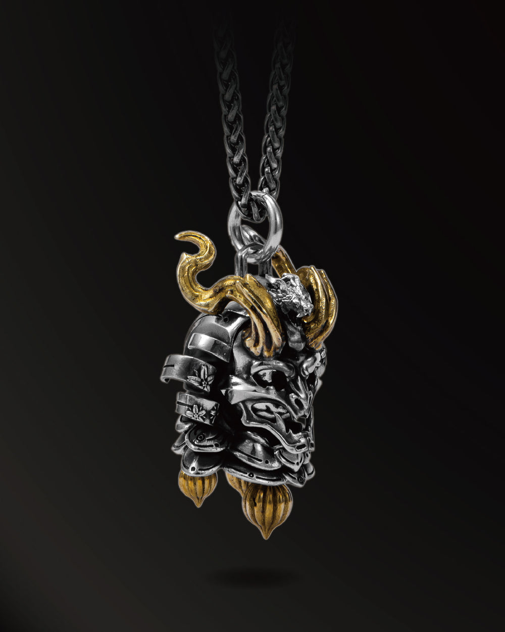 Hannya armor warrior Amulet in 925 Silver