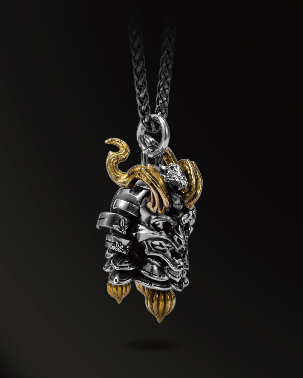 Hannya armor warrior Amulet in 925 Silver