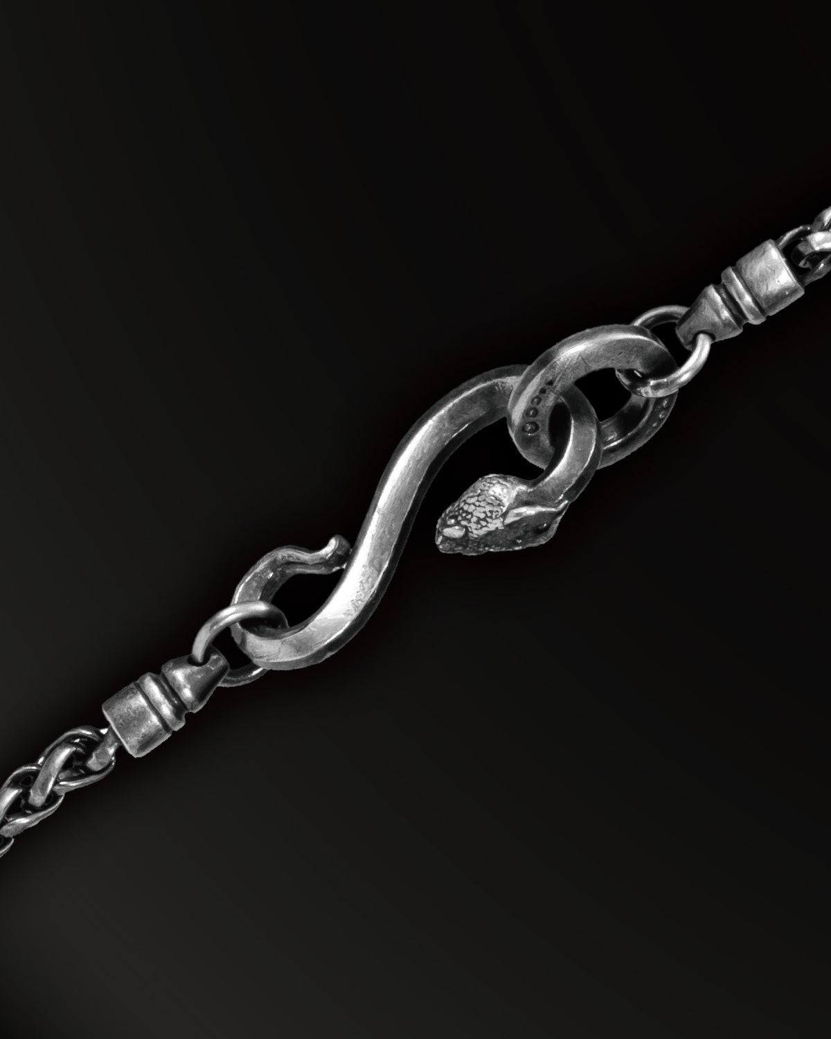 Horn snakes Wheat Chain in 925 Silver